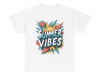 Maglietta grafica Summer Vibes - Maglietta unisex in cotone