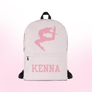 Mochila de gimnasia para la escuela, mochila personalizada con nombre, regalo para gimnasta, mochila escolar de gimnasia para niña, regalo de competición de equipo personalizado