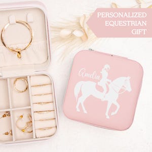 Portagioie equestre personalizzato, regalo per amanti dei cavalli per ragazza, regalo equestre personalizzato, regalo di Natale per allenatrice di cavalli, portagioie per mamma cavaliere