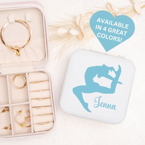 Personalisierte Gymnastik Schmuckschatulle Kundenspezifische Turnerin Schmuckschatulle mit Namen Strumpf Stuffer Gymnastik Weihnachtsgeschenk für Mädchen Reisetasche