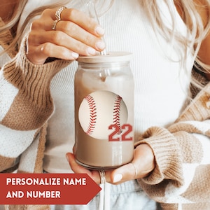 Custom Baseball Tumbler For Mom Personalized Sport Glass Cup Gift For Baseball Player Birthday Gift For Coach Baseball Team Water Bottle