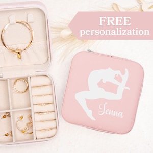 Personalisierte Gymnastik Schmuck Box Geschenk Teenager Turnerin Ohrring Halter Gymnastik Schmuckstück Senior Wettbewerb Geschenk Armband Schmuck Halter