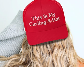 Ice Curling Gift Curling Sport Hat Ice Curler Coach Gift For Ice Curling Mom Gear Curler Team Competition Gift For Curler Fan Trucker Hat