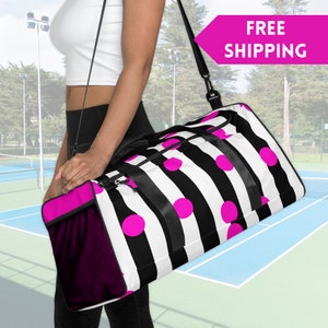 Tennis Duffle Bag For Women Custom Tennis Player Gift For Mom Personalized Trendy Bag For Sport Coach Preppy Weekend Travel Bag For Girl