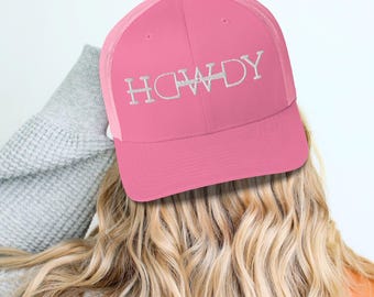Howdy Trucker Hat Kentucky Derby Horse Cap Adjustable Size Farm Girl Western Wear Rodeo Gift for Women Country Cap Trucking Hat Mesh Back