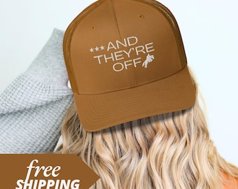 Kentucky Derby Trucker Hat Women Horse Racing Cap Gift For Horse Lover Embroidered Hat Western Wear Rodeo Country Cap Farm Girl Mesh Hat