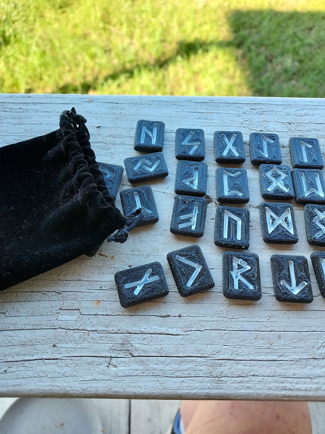 Runes 3D Printed in Sparkling Black - Etsy