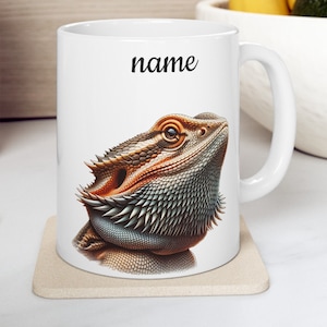 Bearded Dragon Mug Custom Name Custom Reptile Mug Lizard Coffee Cup Personalized Pet Mugs Reptile Mug Best Gift For Bearded Dragon Lover Cup