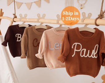 Custom Baby Name Sweater,Name Sweater Baby,Personalized Baby Name Jumper,Embroidered Baby Sweater,Monogrammed Baby Gift,First Birthday Gift
