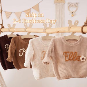 Custom Embroidered Baby Name Sweater, Baby Name Sweater, Name Jumper,Embroidered Name Sweater,Personalised baby Jumper, First Birthday Gift