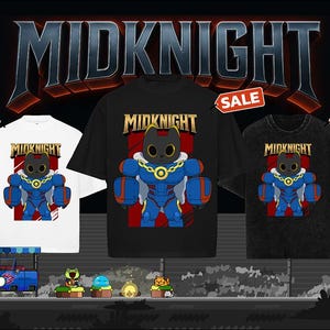 Oversized T-Shirt aus Baumwolle – MIDKNIGHT Design – Unisex Streetwear T-Shirt – 100% Baumwolle – Schwarz/Weiß/Blaublau – M L Größen