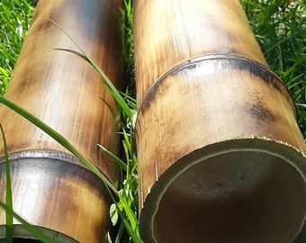 Bamboo Poles Set of 2 Bamboo 2 to 2.5 Inch Diameter Indoor Outdoor Decor Tiki Decor