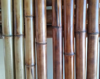 2.5" Set 4 Bamboo Poles Flame Cured All Natural Bamboo Craft Sticks Indoor Outdoor Tiki Decor Bamboo Design