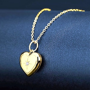 Sentimental Photo Heart Locket Necklace - Picture Locket Pendant - Remembrance Gift for Her - Personalized Keepsake