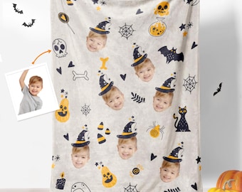 Personalized Photo Halloween Blanket: Custom Keepsake Gift