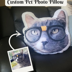 Pet Photo Pillow Custom Dog Shaped Throw Pillow Personalized Cat Face Cushion Pet Memorial Gift