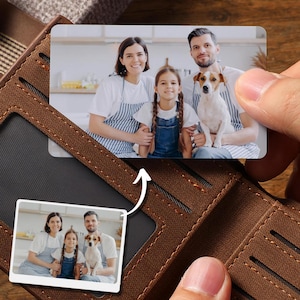 Carte photo personnalisée avec message personnalisé pour portefeuille, photo souvenir pour lui, carte personnalisée avec photo pour portefeuille, cadeau sentimental