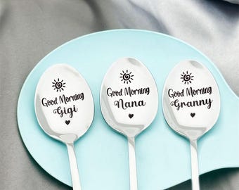 Personalized Spoon Gift for Dad, Mom, and Grandparents Engraved Stainless Steel Spoon Gift for Family and Friends