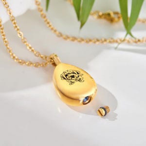 Custom Pet Urn Necklace Engraved Cremation Jewelry Pet Loss Gift In Loving Memory Pet Ashes Keepsake Memorial Jewelry Sympathy Gift