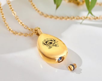 Custom Pet Urn Necklace Engraved Cremation Jewelry Pet Loss Gift In Loving Memory Pet Ashes Keepsake Memorial Jewelry Sympathy Gift