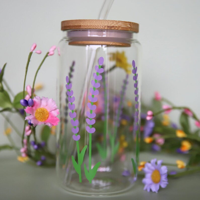 Lavender Glass Cup Lid & Straw Included, Libbey Cup, Beer Can Glass Cup ...