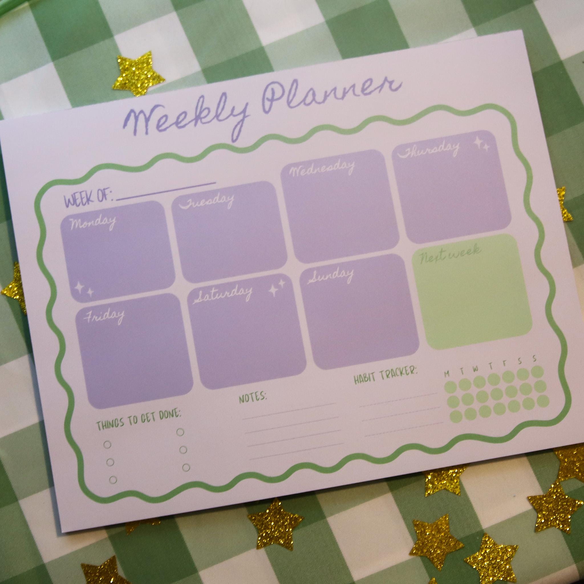 Weekly Planner Notepad | Organizer, To-do List, Agenda - Etsy