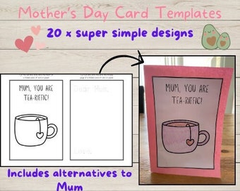 Mother's Day Card Templates, super simple designs