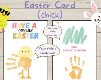 Easter Handprint Card Chick Themed