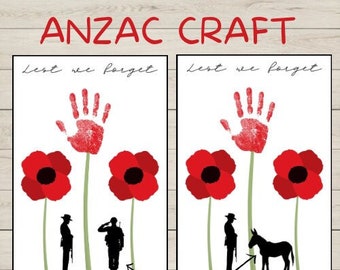 ANZAC Day craft with handprints