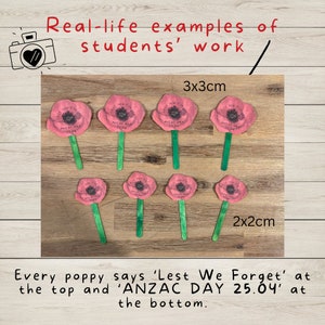 ANZAC Day Poppy Cut-outs, watercolour poppy with text zdjęcie 5