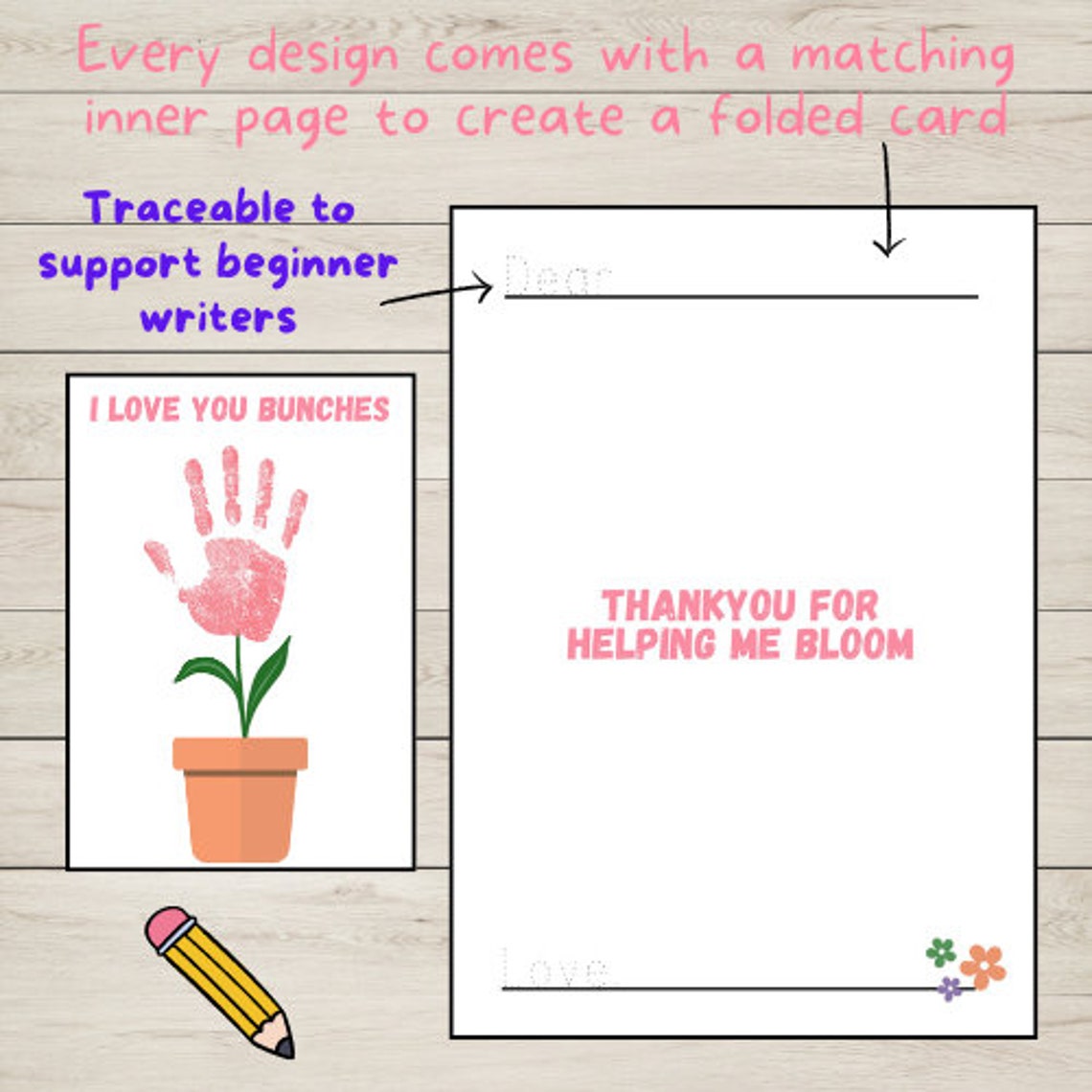 Mother's Day Handprint Cards - Etsy