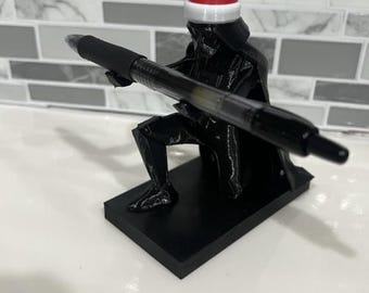 Darth Vader Pen Holder - Christmas Edition | Fun Desk Decor | Star Wars Fan Gift | Santa Hat | Star Wars Inspired