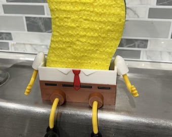 SpongeBob-Inspired Sponge Holder | Holds Kitchen Sponge | Fun Sink Display | Cartoon Decor | Kitchen Gift | Unique | Practical | Detailed