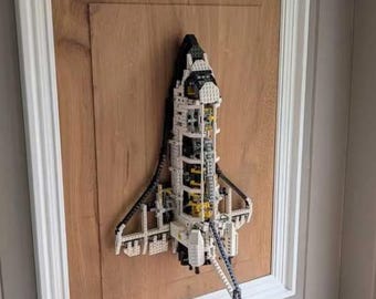Soporte de pared para LEGO Technic Space Shuttle 8480 / Resistente / Fácil montaje / Vertical / Transbordador espacial / Soporte de pantalla / 8480