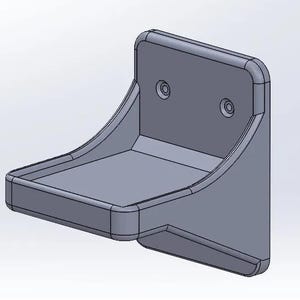 May include: A gray plastic wall mount shelf with two holes on the back for mounting.