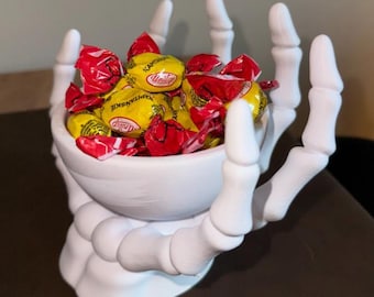 Skeleton Hand Candy Bowl | Halloween Decor | Spooky Candy Dish | Skeleton Palm Bowl | Gothic Home Decor | Creepy Cute Gift | Custom Size