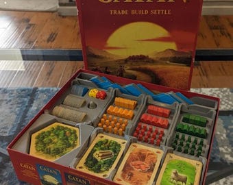 Insert Organizers for Settlers of Catan Base Game and Expansion | 5-6 Players | Organization | Convenient