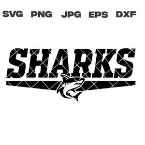 Sharks svg, Sharks, School Mascot Clipart, svg, dxf, eps, png, jpg, sublimation, cut files for cricut, silhouette, vector, digital