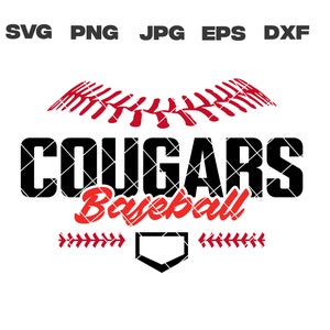 Cougars SVG, Cougars Baseball SVG, Baseball Team, svg, png, jpg, dxf, eps, Cricut Files, Digital Download, Silhouette, Instant Download