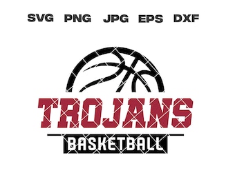 Trojans SVG, Trojans Basketball SVG, Basketball Team, svg, png, jpg, dxf, eps, Cricut Files, Digital, Silhouette, Instant Download