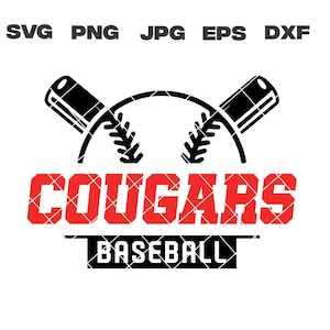 Cougars SVG, Cougars Baseball SVG, Baseball Team, svg, png, jpg, dxf, eps, Cricut Files, Digital Download, Silhouette, Instant Download