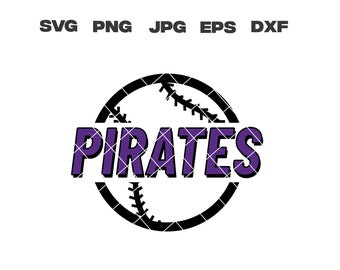 Pirates SVG, Pirates Baseball SVG, Baseball Team SVG, Cricut Files, Digital Download, T-Shirt Design, Silhouette Files, Instant Download