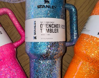 Vaso Stanley con purpurina personalizada de 20 oz, 30 oz y 40 oz / Copa Stanley personalizada / Brillantina ombré / Brillantina de mármol / Vaso de color personalizado
