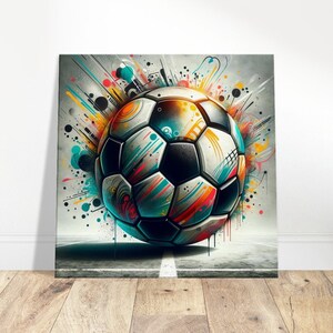 Graffiti Kicks: Urban Soccer Art Canvas Print