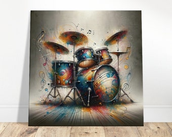 City Beat - Urban Drum Canvas Art, Dynamic Rhythm Wall Decor, Modern Drummer Gift