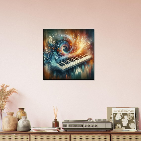 City Keys - Vibrant Keyboard Canvas Print, Urban-inspired Piano