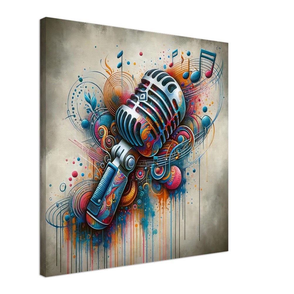 Graffiti Jazz Microphone: Urban Symphony Art Canvas Print - Etsy