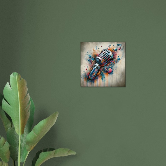 Graffiti Jazz Microphone: Urban Symphony Art Canvas Print - Etsy
