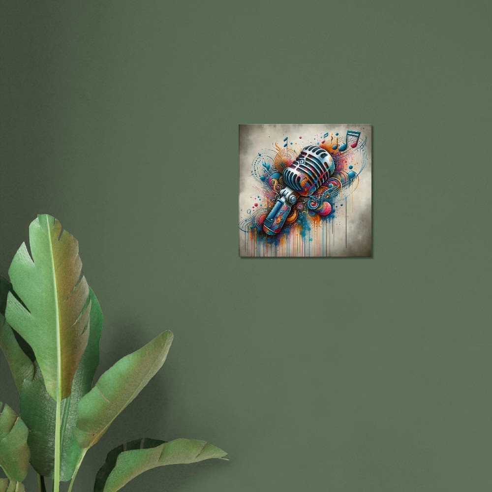 Graffiti Jazz Microphone: Urban Symphony Art Canvas Print - Etsy