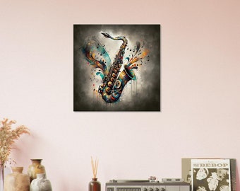 Urban Jazz Soul - Graffiti Saxophone Canvas Print, Colorful